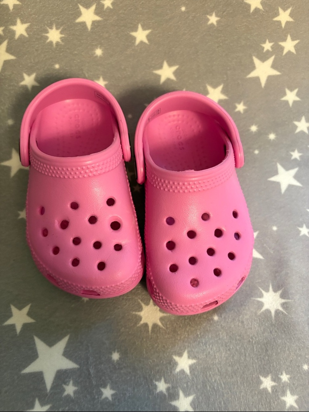 CROCS Kids Bright Pink Classic Clogs with Heel Strap
